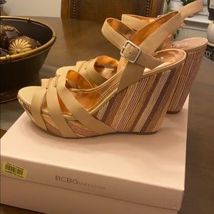BCBG Perrin Wedge Heels, never worn.